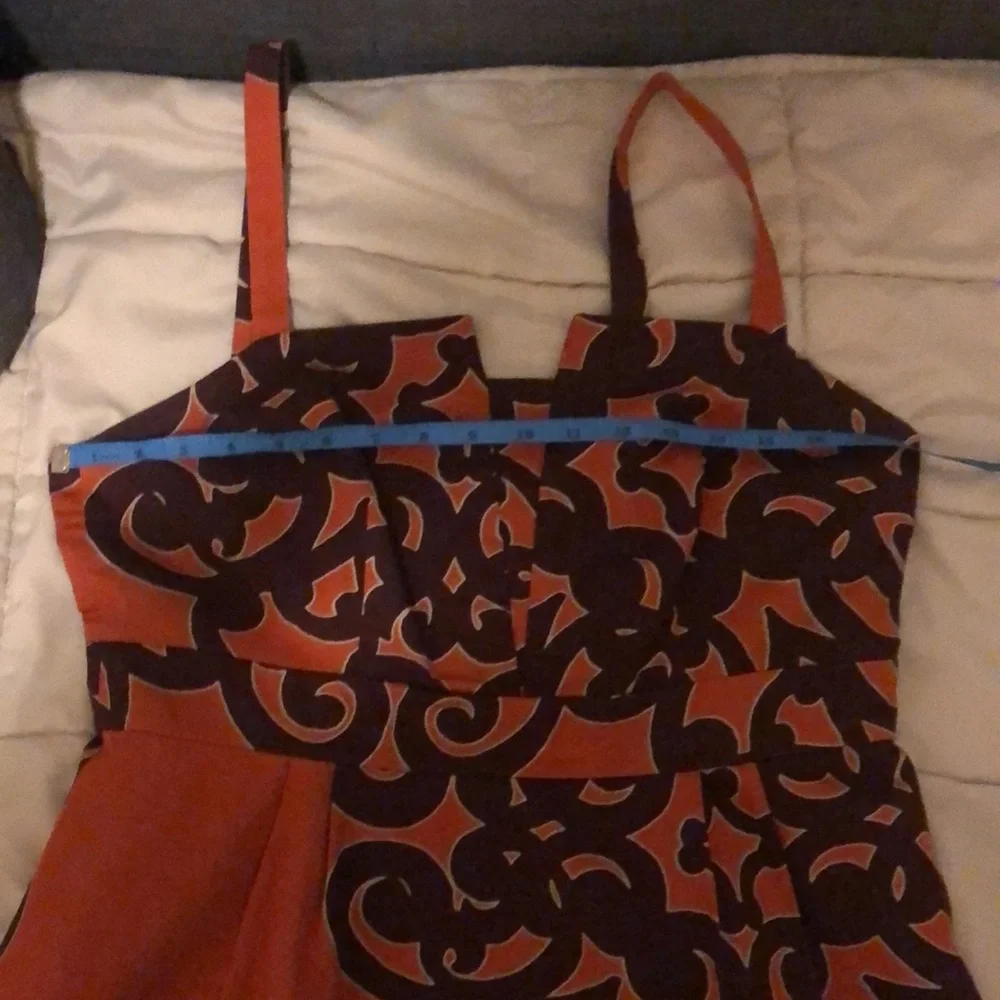Vintage Merona Dress. Burnt Orange and Purple. Size 12. - Picture 4 of 10